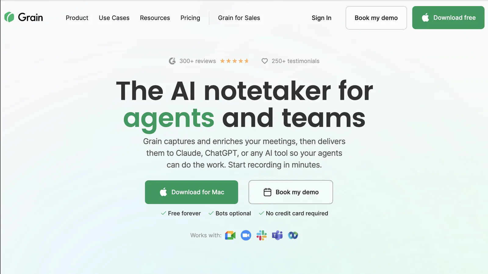 The Grain homepage as it looked in October 2026