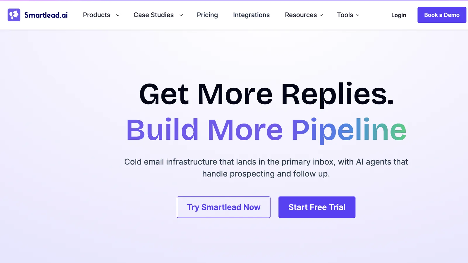 The Smartlead homepage as it looked in October 2026